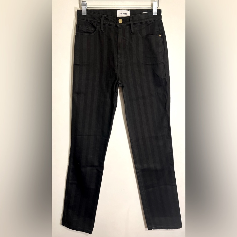 Frame Denim Le Sylvie Slender Straight Jeans in Tonal Stripe